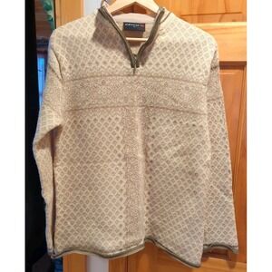 Icewear Wool Nordic Ski Pullover Warm Sweater Size Large Cream Color W/ Design